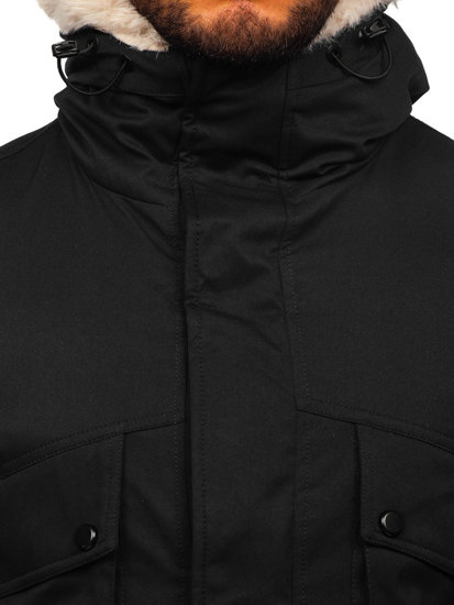 Parka d'hiver pour homme noire Bolf M115