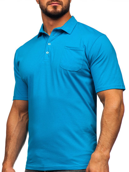 Polo en coton pour homme turquoise Bolf 143006