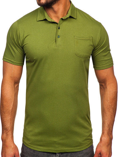 Polo en coton pour homme vert Bolf 143006