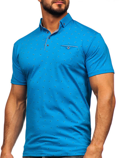 Polo pour homme turquoise Bolf 192657