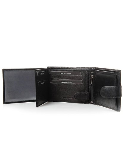 Portefeuille pour homme en cuir noir 3080