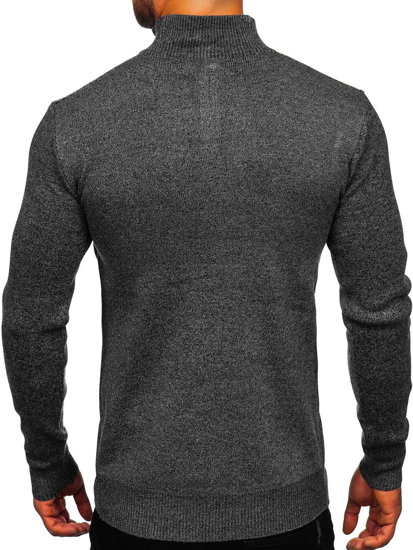 Pull à col montant pour homme noir Bolf S8279