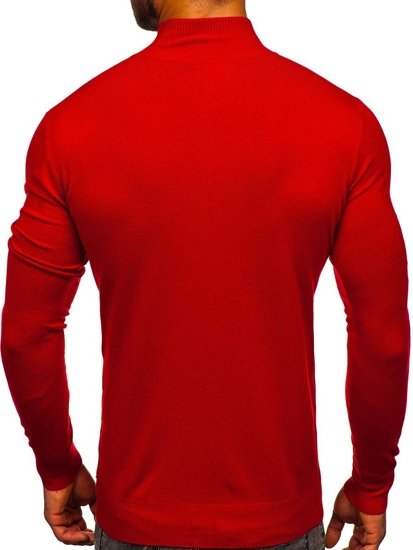 Pull à col montant pour homme rouge Bolf YY08