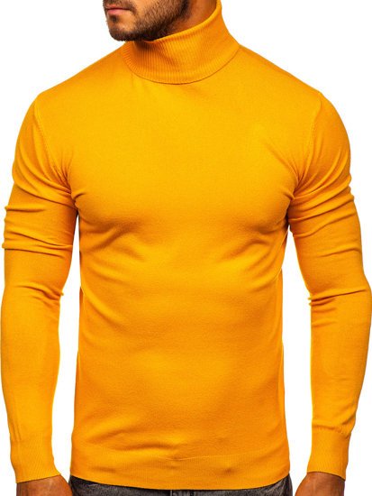 Pull à col roulé pour homme jaune sans imprimé Bolf YY02  