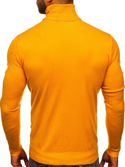 Pull à col roulé pour homme jaune sans imprimé Bolf YY02  