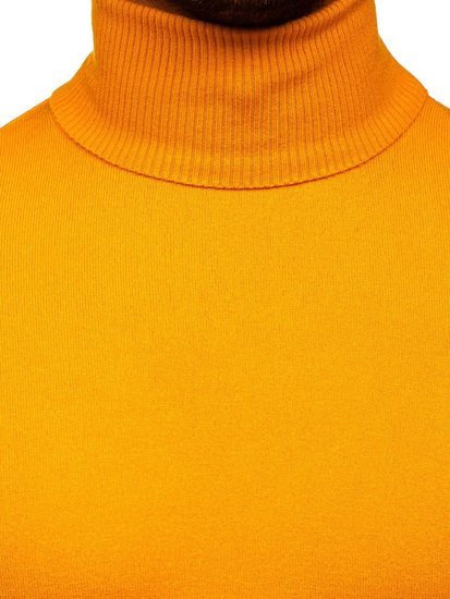 Pull à col roulé pour homme jaune sans imprimé Bolf YY02  