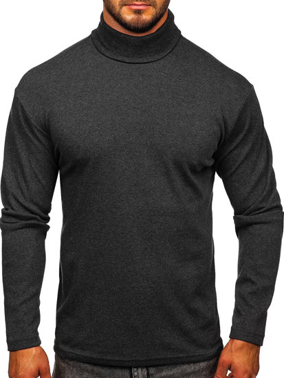 Pull col roulé basic pour homme graphite Bolf 145347