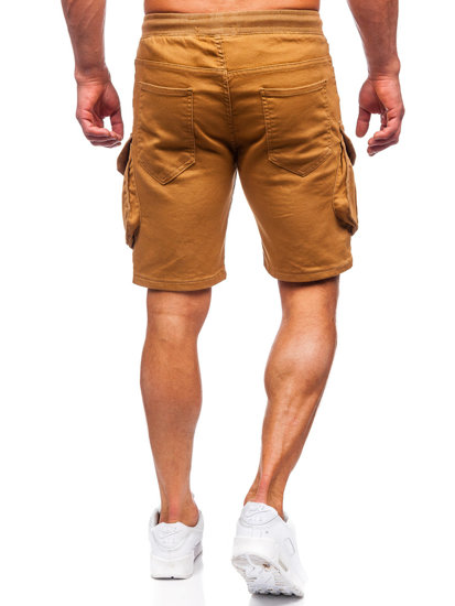 Short cargo en matériau pour homme camel Bolf 384K