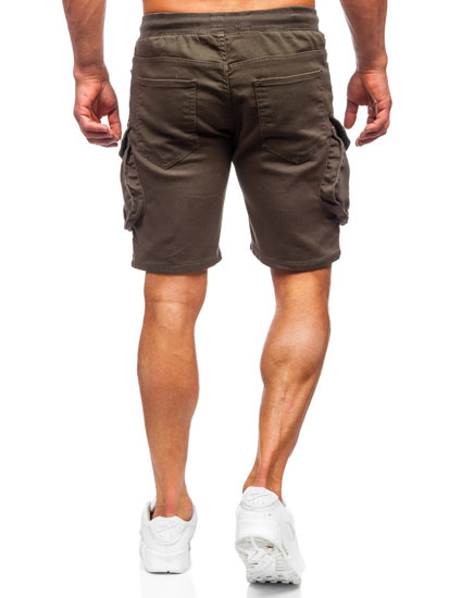 Short cargo en matériau pour homme kaki Bolf 384K