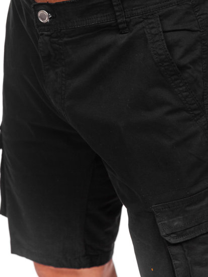 Short cargo en tissu pour homme noir Bolf J707