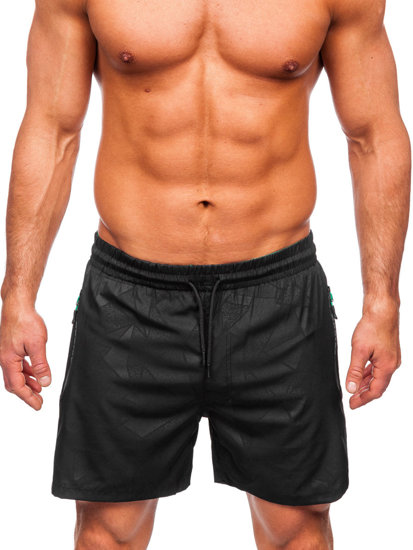 Short de bain pour homme noir-vert Bolf 7713