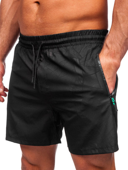 Short de bain pour homme noir-vert Bolf 7713