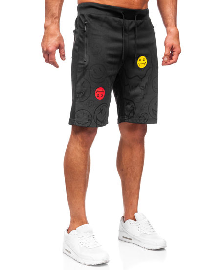 Short de sport pour homme noir Bolf HS7197