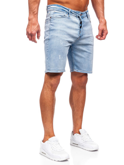 Short en jean pour homme bleu Bolf 0470