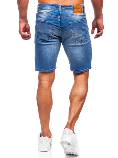 Short en jean pour homme bleu foncé Bolf 0458