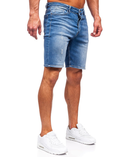 Short en jean pour homme bleu foncé Bolf 0466