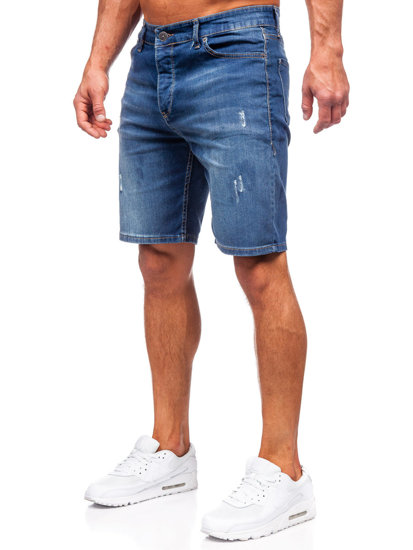 Short en jean pour homme bleu foncé Bolf 5819