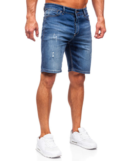 Short en jean pour homme bleu foncé Bolf 5819