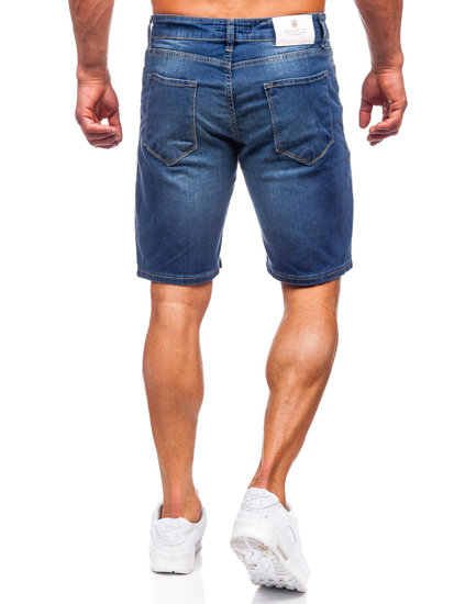 Short en jean pour homme bleu foncé Bolf 5819