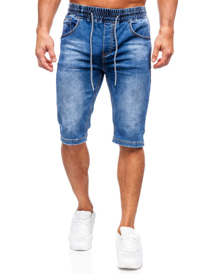 Short en jean pour homme bleu foncé Bolf KR1505