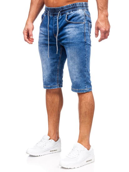 Short en jean pour homme bleu foncé Bolf KR1505