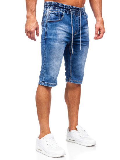 Short en jean pour homme bleu foncé Bolf KR1505