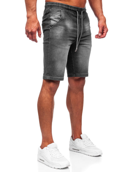 Short en jean pour homme noir Bolf MP0276GC