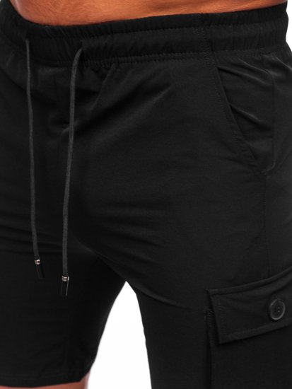 Short pantalon court cargo pour homme noir Bolf DC469