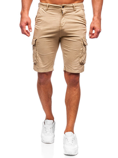 Short pantalon court de sport cargo pour homme beige Bolf XX160086