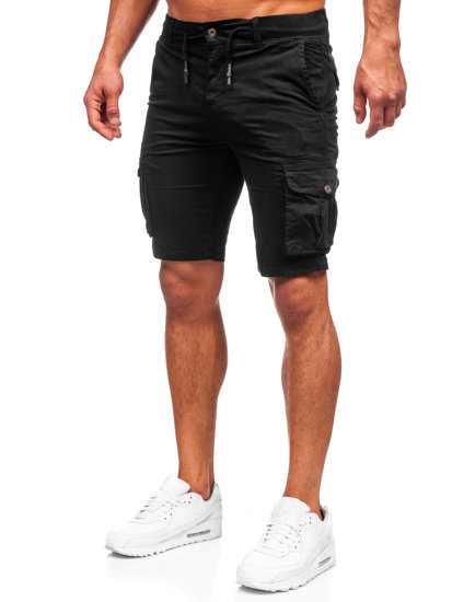 Short pantalon court de sport cargo pour homme noir Bolf BB70010