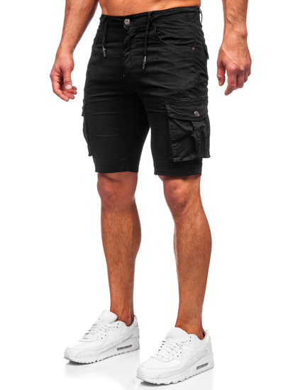 Short pantalon court de sport cargo pour homme noir Bolf BB70011