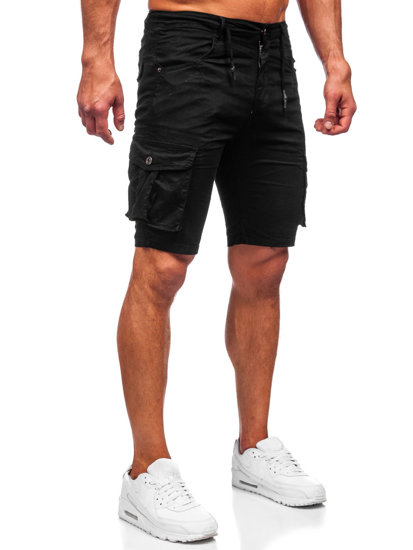 Short pantalon court de sport cargo pour homme noir Bolf BB70011