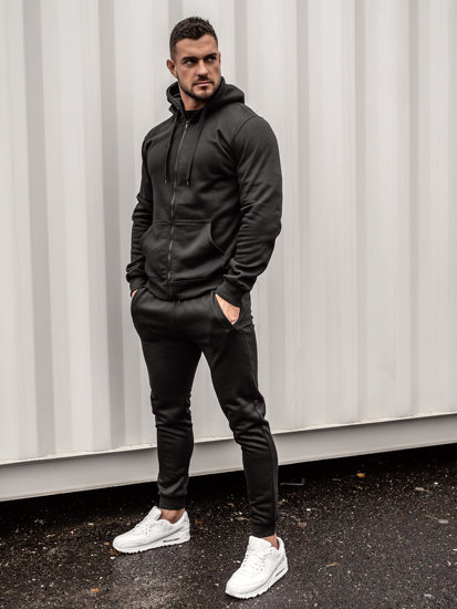 Survêtement à capuche pour homme noir Bolf 10386