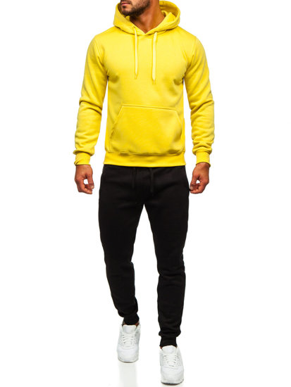 Survêtement avec sweat-shirt à capuche kangourou pour homme jaune clair Bolf D002-33