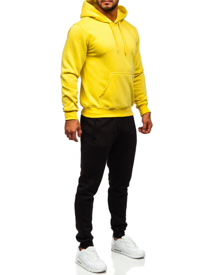 Survêtement avec sweat-shirt à capuche kangourou pour homme jaune clair Bolf D002-33