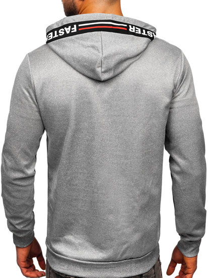 Sweat-shirt à capuche avec fermeture pour homme gris Bolf HY961