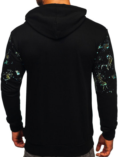 Sweat-shirt à capuche avec une application de paillettes pour homme noir Bolf 6420