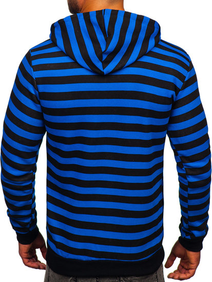 Sweat-shirt à capuche imprimé pour homme bleu Bolf 141029