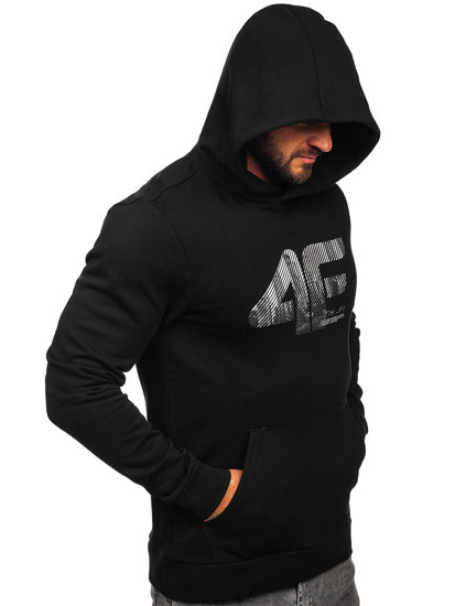 Sweat-shirt à capuche imprimé pour homme noir 4F M233