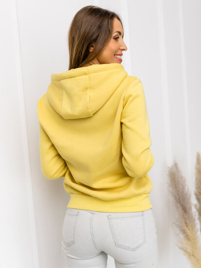 Sweat-shirt à capuche pour femme jaune clair Bolf W03BA