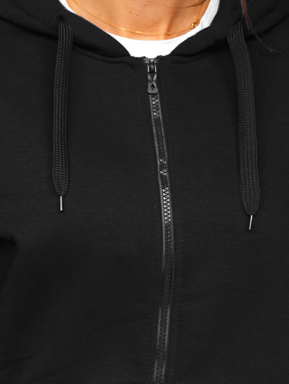 Sweat-shirt à capuche pour femme noir Bolf W03B