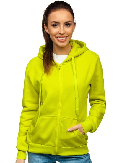 Sweat-shirt à capuche pour femme vert citrone Bolf W03