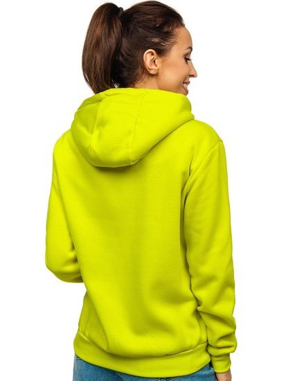 Sweat-shirt à capuche pour femme vert citrone Bolf W03