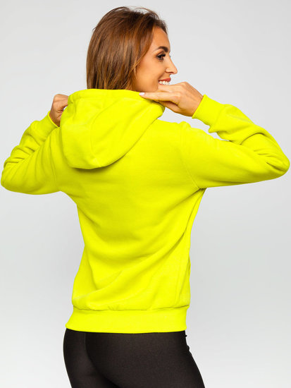 Sweat-shirt à capuche pour femme vert citrone Bolf W03