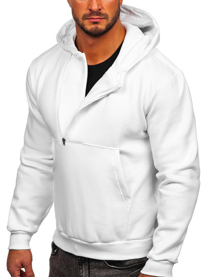 Sweat-shirt à capuche pour homme blanc Bolf 02