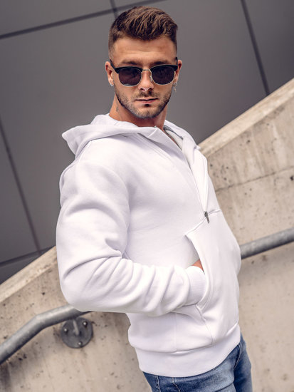 Sweat-shirt à capuche pour homme blanc Bolf 02A