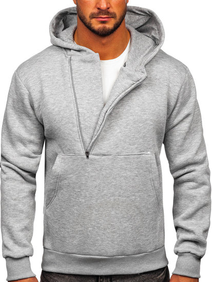 Sweat-shirt à capuche pour homme gris foncé Bolf 02