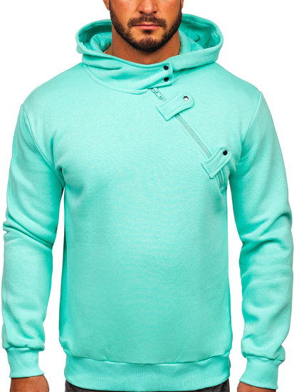 Sweat-shirt à capuche pour homme vert menthe Bolf 06