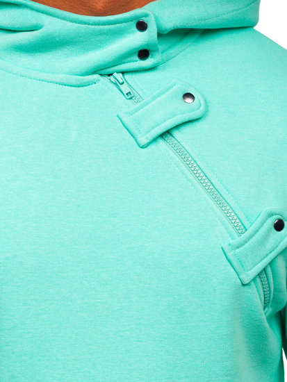 Sweat-shirt à capuche pour homme vert menthe Bolf 06