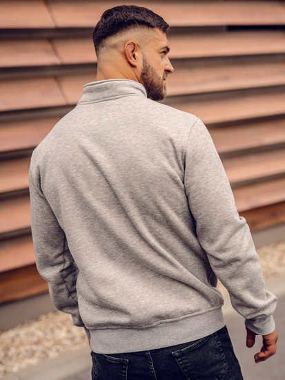 Sweat-shirt à col V avec fermeture pour homme gris Bolf B2002A